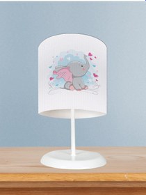 Resim Mekta Home Bebek Ve Çocuk Odası Kalpli Ve Küçük Fil Desenli Abajur 