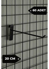 Resim 20 Cm 60 Adet Siyah Tel Pano Kancası Raf Askısı Siyah 