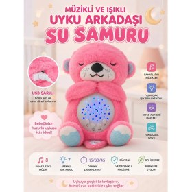 Resim Kasımoğulları Concept Müzikli ve Işıklı Uyku Arkadaşı Su Samuru -peluş Bebek Uyku Oyuncağı 