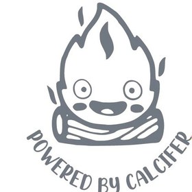 Resim Qt13515 Koyu Gri-21x21 Cm-powered By Calcifer Yakıt Deposu Kapağı Çıkartmaları Kapak Çizikler Pencere Çıkartması , 