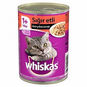 Resim Whiskas Sığır Etli Yetişkin Kedi Konserve Yaş Maması 400 gr 