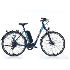 Resim Carraro EComfort 2.1 7-V HD 52 Cm Mat Navy Mavi-Turuncu Elektrikli Şehir Bisikleti 