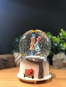 Resim Lapidaria Sokak Lambası Altında Buluşan Romantik Çiftler Otomatik Püskürtmeli Mega Boy Kar Küresi 