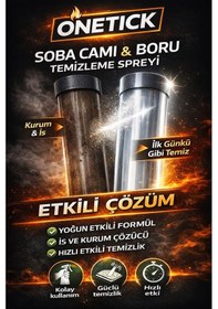 Resim Pelet Soba Camı Temizleme Ve Şömine Soba Camı Temizleme Spreyi 250ml İs Ve Kurum Temizleme 