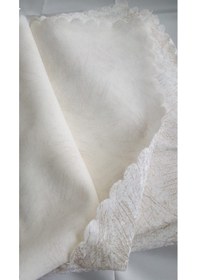 Resim İpek Kadife Damarlı Desen Süngerli Koltuk Çekyat Örtüsü Krem 