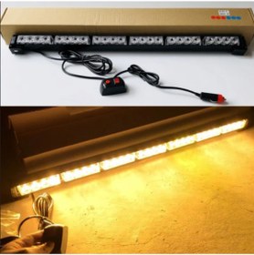 Resim KAPOTO 70cm 7 Fonksiyonlu 24 Led Off Road Sarı Çakar Bar 9V-30V 4x4 Sarı Projektör Işık 