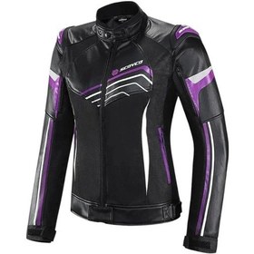 Resim Scoyco Jk153w Korumalı Kadın Motosiklet Montu Mor 