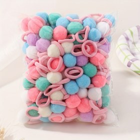 Resim Darbiny 10/20/30 Paket Şeker Rengi Pom Pom Saç Bağları, Sevimli Çocuk Sürpriz Başlıkları, Karışık Renkler, Polyester, Tüm Mevsim, Günlük ve Rahat, Kız Çocuk Modası Aksesuarları 