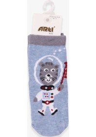 Resim Katamino Breeze Erkek Çocuk Soket Çorap Astronot Köpek Açık Mavi (1-2-7-8 Yaş) 