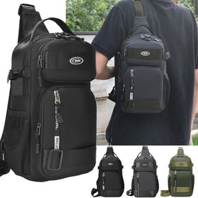 Resim Hafif Naylon Çapraz Sırt Çantası - Günlük Kullanım & Bisiklet için Ayarlanabilir Askılı, Çok Bölmeli ve Nefes Alabilen File Paneli ile Rahat Moda Sırt Çantası - Siyah Altın Vurgulu, Rahat Omuz Çantası|Çok Fonksiyonlu Sırt Çantası|Güvenli Fermuarlı Bölmeler 
