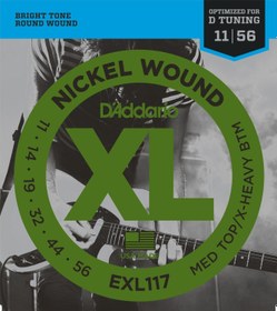 Resim D'Addario EXL117 XL Nickel Elektro Gitar Teli - Medium/X-Heavy (11-56) 