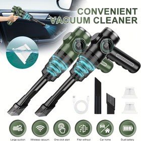 Resim Belibuy Taşınabilir Elektrikli Süpürge, Yüksek Emiş Gücü, Çift Islak ve Kuru Kullanım, Toz Alma Fırçası, Yeniden Kullanılabilir Bez Filtre, USB Şarj Edilebilir (18650 Lityum Pil), Ev/Ofis için - Elektronik Bileşenler İçerir 