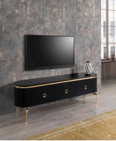 Resim EVNESYA Desing Tv Sehpa Siyah 