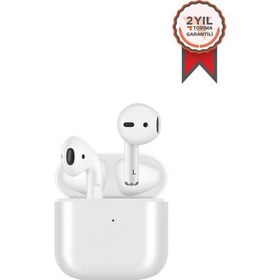 Resim Airpods Air 5S iOS ve Android Uyumlu Siyah Bluetooth Kulak İçi Kulaklık ve TRM-AIR5S Silikon Kılıf 