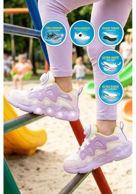 Resim Cool Lila Geniş Kalıp Fileli Hafif Esnek Kız Çocuk Spor Ayakkabı Evan F 