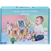 Resim KZL-2102102 Ahşap Mimari Yapı Blokları 128 Parça 
