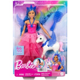 Resim Barbie Mavi Saçlı Prenses Bebek HRR16 