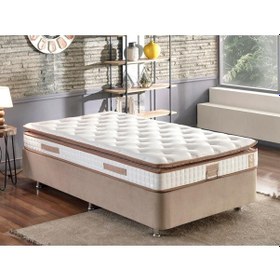 Resim Nironyatak Niron Queen 120X200 Cm Bir Buçuk Kişilik Pedli Lüks Yatak Tam Erg 