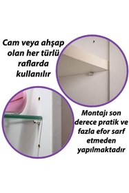 Resim GLASWEN Metal Halkalı Raf Pimi Cam Ahşap Metal Raf Tutucu Çivisi Mobilya Dolap Pimi (25 Adet) 