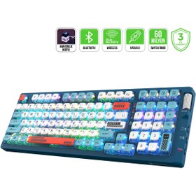 Resim Gamepower Sense RGB Wireless/Bluetooth/Kablolu Mekanik Red Switch Gaming Klavye 