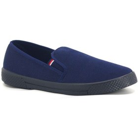 Resim Bağcıksız Nefes Alır Yazlık Keten Erkek Ayakkabı Lacivert 