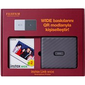 Resim Instax Link Wide Gri Akıllı Telefon Yazıcısı Bundle Box Fujifilm