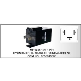 Resim Flasor 12V 3 Uclu Hyundai H100 Starex Accent 504629181 