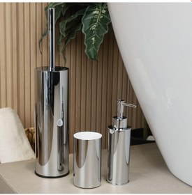 Resim Kobos Yuvarlak Banyo Seti Parlak Krom 