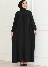 Resim OKTAYUSTA COLLECTİON Robalı Mevlana Kesim Günlük Siyah Ferace 