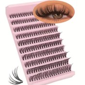 Resim 200 Kirpik Kümeleri, Açık Bej Renkli, 30D Özellikleri, 0.7mm, Doğal Stil, Yeniden Kullanılabilir, Büyük Kapasiteli, Her İki Göz İçin Uygun, Günlük Güzellik için Temel, Yeni Başlayanlar İçin Kolay Kullanım 