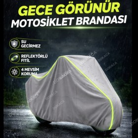 Resim Dokaca Neo Gri Neon Fitilli Apachi Beauty 50 Uyumlu Motosiklet Brandası, Koruyucu Örtü, Motor Branda 