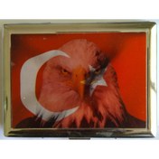 Resim Ata Kartal Ve Bayrak Resimli Krom Sigara Tabakası. Paslanmaz, Dijital Baskılı 
