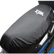 Resim Sym Drg Uyumlu Sele Kılıfı Siyah Sele Örtüsü Su Geçrimez Logolu Sele Kılıfı 