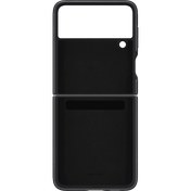 Resim SAMSUNG Galaxy Z Flip3 5G Deri Telefon Kılıfı Siyah 