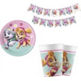 Resim Paw Patrol Skye Happy Birthday Yazısı Banner Parti Süsü Doğum Günü Afişi Tüm Yaşlar 