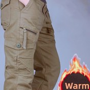 Resim Erkekler için Ağır Hizmet Termal Pantolon - Çoklu Kullanım Cebi ile Kış Pantolonu, Yürüyüş, Kamp, İş için Esnek Olmayan Kumaş - Dış Mekan Aktiviteleri için Soğuk Hava Pantolonu (Gündelik Resmi Giyim), Kış Pantolonu, Yürüyüş Giyimi, Düz Bacak Tasarımı, İzole Giyim, Kalın 