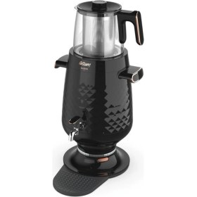 Resim Arzum 500+ L AR3083 Ehlikeyf 2200 W Cam Demlikli Semaver 3+ L Siyah Semaver Modern 