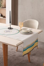 Resim Safran Luxe, Duck Keten Runner, Premium Seri Kaymaz Runner 45x140 