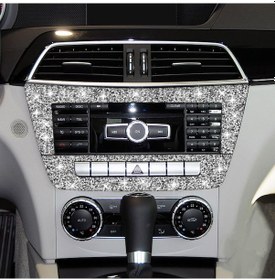 Resim Mercedes-benz C-sınıfı W204 2011-2013 Araba Merkezi Kontrol Cd Paneli Elmas Dekoratif Etiket, Sol Ve Sağ Sürücü 1 Adet 