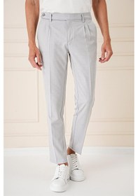 Resim Efor Comfort Fit Çift Pileli Dokulu Esnek Pamuk Gri Mavi Pantolon P 1158 Gri - Mavi 