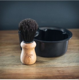 Resim Razora Kayın Ağacından Sapıyla At Kılı Tıraş Fırçası 