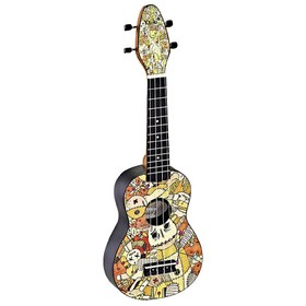 Resim Ortega K2-VP Keiki Sopranino Ukulele Set (Voodoo Puppet) 