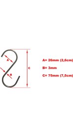 Resim Teknogöz S Kanca- Askı Kancası - Krom (Paslanmaz) - 50 Adet 