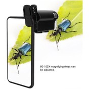 Resim Gajeena 60-100x Led Işıklı Telefon Kamera Klemli Mikroskop, Optik Cam Büyüteç, Gece Görüşü, Uv Sahtecilik Tespiti, Ev/laboratuvar/uygulama 