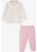 Resim Kız Bebek Pijama Takımı Yaprak Desenli Ekru 4 Ay-1 Yaş 001 Breeze