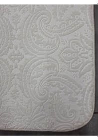 Resim Ultrasoft Desenli Krem 3 Lü Banyo Paspası Halısı Seti Kaymaz Krem 