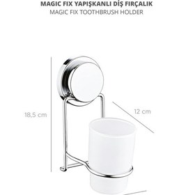 Resim Okyanus Home Magic Fix Sihirli Yapışkan Krom Diş Fırçalık Krom 