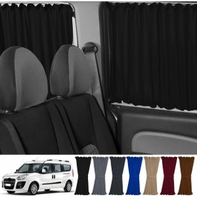 Resim Oto Pandami Fiat Doblo Iı Uzun Şase 2010-2023 Uyumlu Siyah Raylı Oto Perde Takımı 