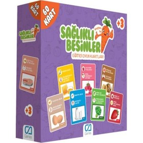 Resim +3 Yaş Sağlıklı Besinler Eğitici Oyun Kartları (ca Games) 