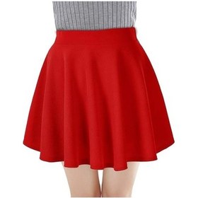 Resim Fastbuy Kadın Mini A-çizgi Yüksek Bel Ekose Baskılı Kısa Etek, Günlük İş Giyimi, Çok Yönlü Kırmızı Kırmızı 